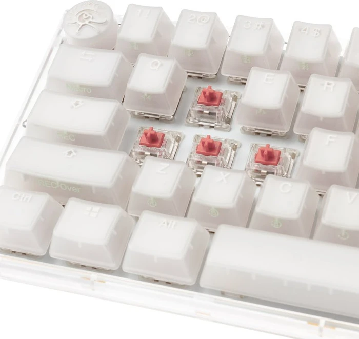 Ducky One 3 Mini PBT, LEDs RGB, Aura White, MX SILENT RGB RED, USB, US