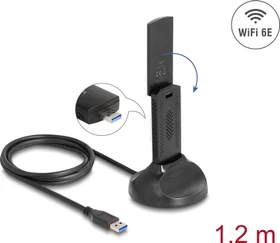 DeLOCK WLAN-Adapter, 2.4GHz/5GHz WLAN, AX3000, USB-A 3.0 [Stecker] (12773)