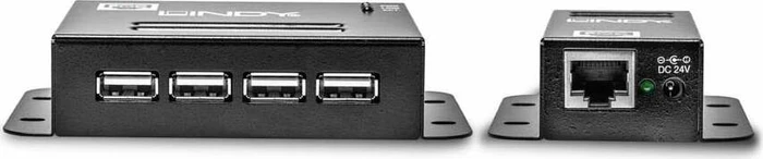 Lindy Cat.5 Extender, schwarz, 4x USB-A 2.0, RJ-45, USB-B 2.0 [Buchse]