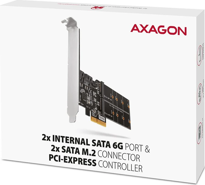 Axagon 2x SATA 6Gb/s, 2x M.2 SATA, PCIe 3.0 x2