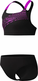 Speedo Medley Logo Bikini-Set schwarz/rosa (Junior)