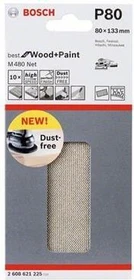 Bosch Professional M480 Best for Wood and Paint Gewebeschleifblatt K80, 80x133mm, 10 Stück