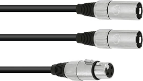 Omnitronic Adapterkabel XLRf/2x XLRm 1.0m
