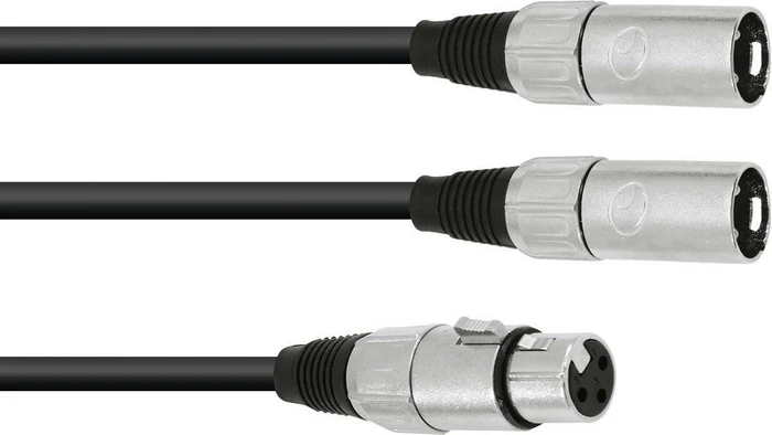 Omnitronic Adapterkabel XLRf/2x XLRm 1.0m