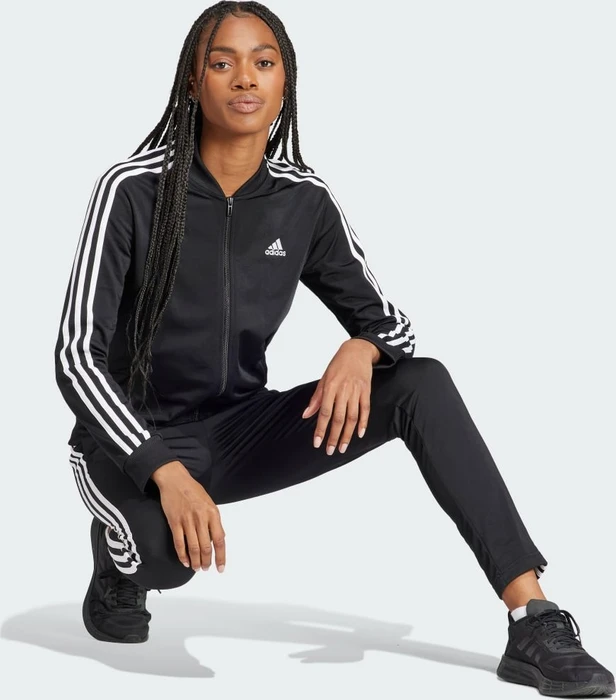 adidas Essentials 3-Streifen Trainingsanzug schwarz/weiß (Damen)
