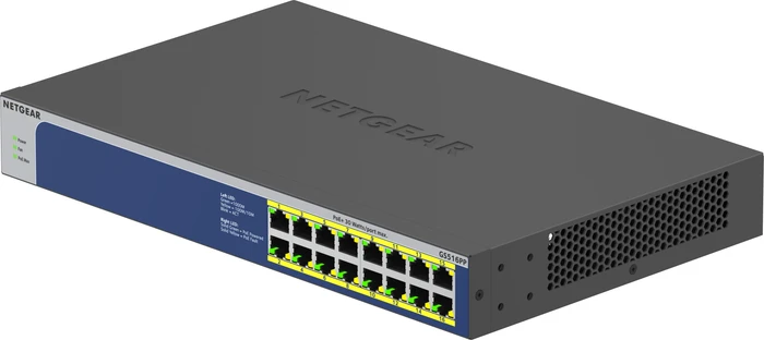 Netgear GS500 Desktop Gigabit Switch, 16x RJ-45, 260W PoE+