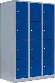 Lüllmann ClassiX XL Fächerschrank, 12 Fächer, grau/blau, Spind