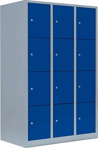 Lüllmann ClassiX XL Fächerschrank, 12 Fächer, grau/blau, Spind