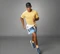 adidas Own The Run 3-Streifen Laufshirt kurzarm semi spark (Herren) Vorschaubild