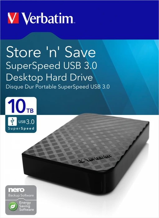 Verbatim Store 'n' Save Gen.2, 10TB, USB 3.0 Micro-B