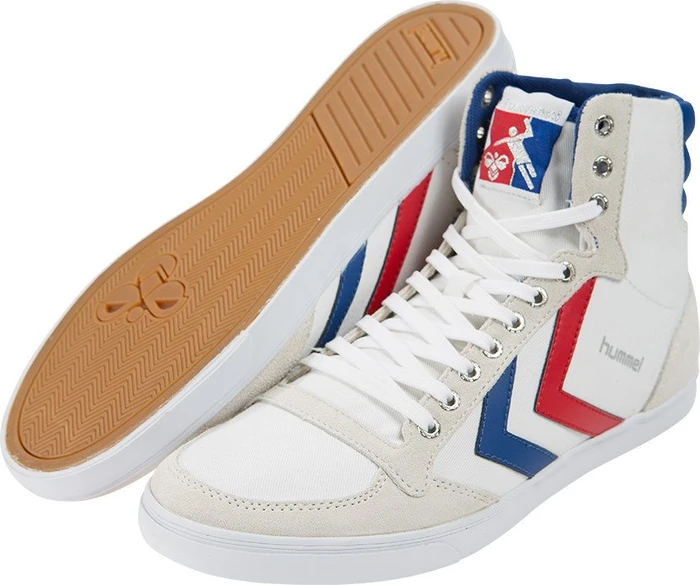 hummel Slimmer Stadil High white/blue/red/gum (Herren)