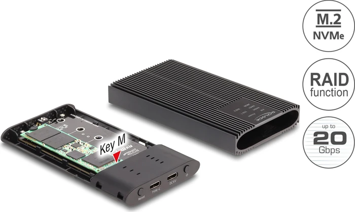 DeLOCK 2x M.2 SSD, USB-C 3.2