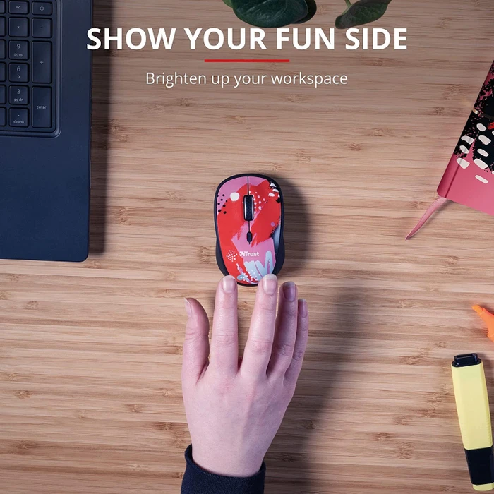 Trust Yvi Wireless Mouse Red Brush, USB