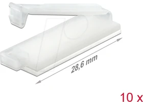 DeLOCK Kabelhalter mit Verschlussclip, selbstklebend, natur, 10 Stück