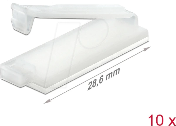 DeLOCK Kabelhalter mit Verschlussclip, selbstklebend, natur, 10 Stück