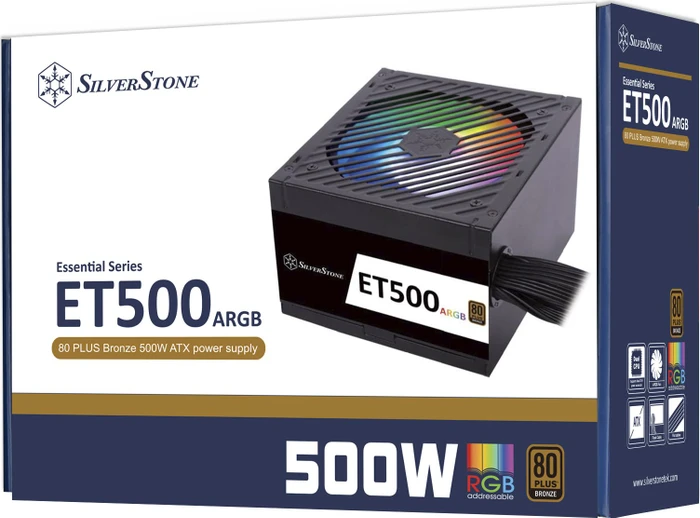 SilverStone Essential ARGB ET500-ARGB 500W, ATX 2.4