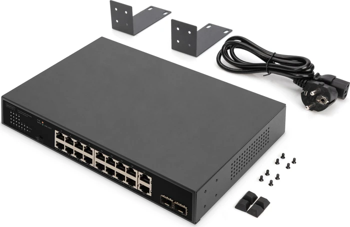 Digitus DN-953 Rackmount Switch, 18x RJ-45, 2x SFP, 185W PoE+