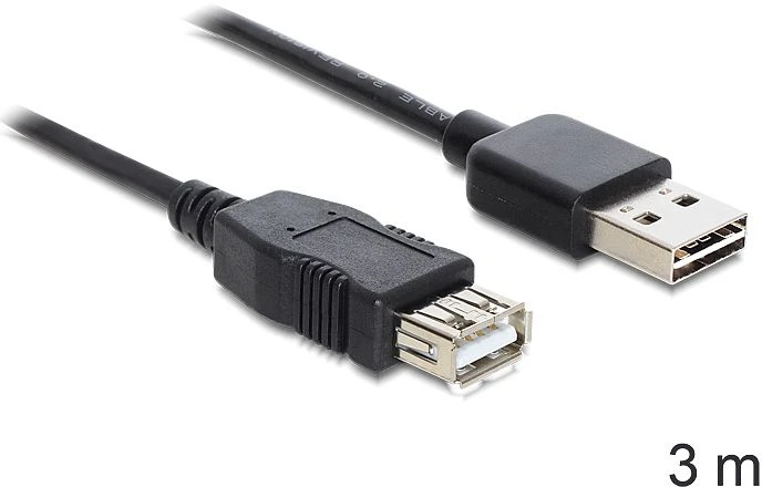 DeLOCK EASY-USB 2.0 Verlängerungskabel, USB-A [Stecker] auf USB-A [Buchse], 3m