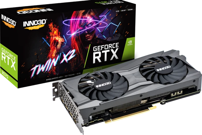 INNO3D GeForce RTX 3070 Twin X2, 8GB GDDR6, HDMI, 3x DP