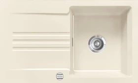 systemceram Kara 85 Einbau Becken reversibel mit Ablauffernbedienung magnolie