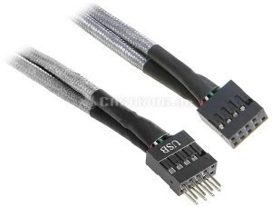 BitFenix Alchemy interne USB-Verlängerung, 0.3m, sleeved silber