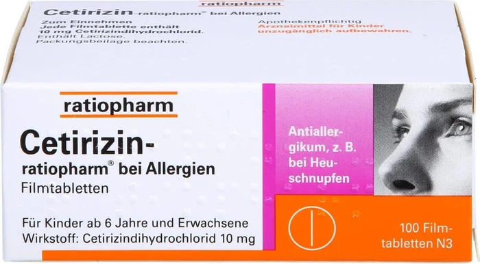 Cetirizin-ratiopharm bei Allergien 10mg Filmtabletten, 100 Stück