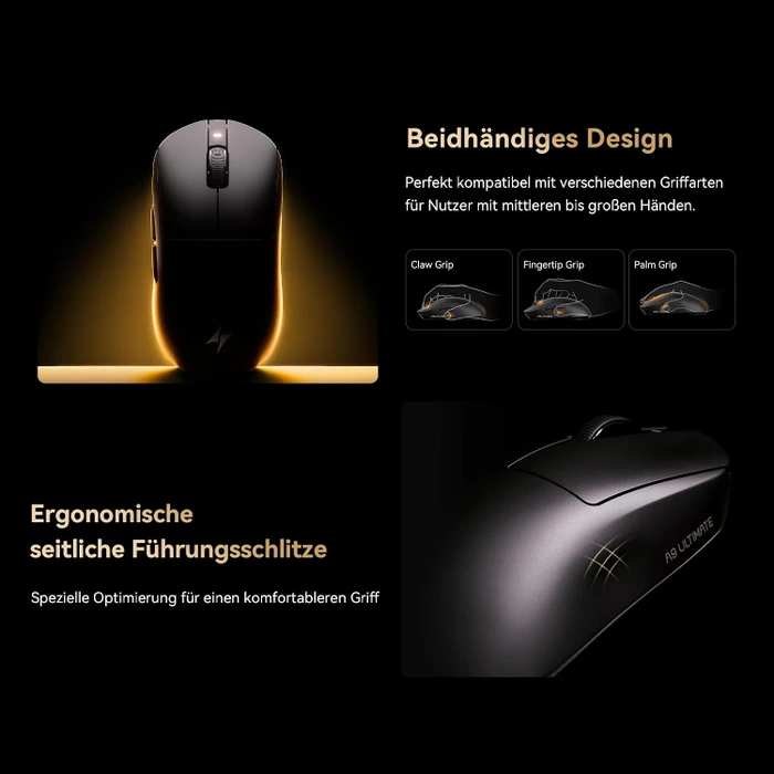 ATK Dragonfly A9 Mini+ 8KHz Wireless Gaming Maus, schwarz, USB