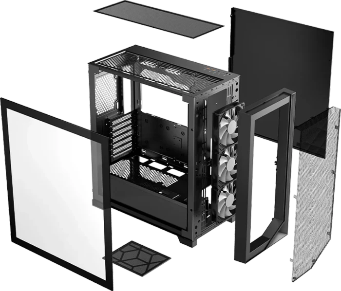 PCCooler C3D510 BK ARGB, schwarz, Glasfenster