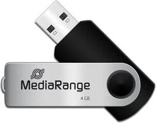 MediaRange USB Flexi-Drive 4GB schwarz/silber, USB-A, USB 2.0