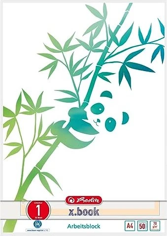 Herlitz x.book GREENline Arbeitsblock, A4, Lineatur 1, 50 Blatt