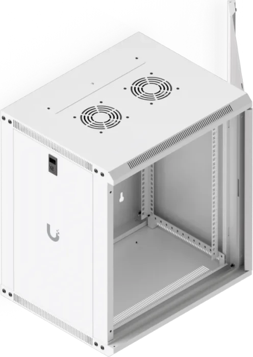 Ubiquiti 12U Rack Cabinet, 19" Wandgehäuse 12HE, Glastür, weiß, 450mm tief