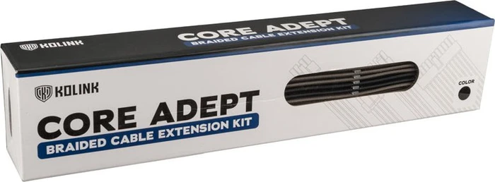 Kolink Core Adept Braided Cable Extension Kit, Black/Gunmetal