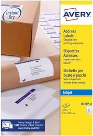 Avery-Zweckform Adressetiketten, 63.5x38.1mm, weiß, 25 Blatt (525 Etiketten)