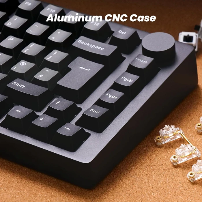 Akko Monsgeek M1 V5 TMR Mechanical Keyboard, Black & Silver, LEDs RGB, hot-swap, AstroAim Magnetic, USB/Bluetooth, DE