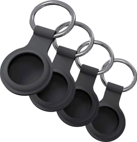 JT Berlin Schlüsselanhänger für Apple AirTag schwarz, 4er-Pack