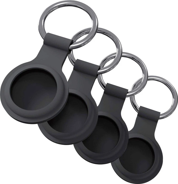JT Berlin Schlüsselanhänger für Apple AirTag schwarz, 4er-Pack