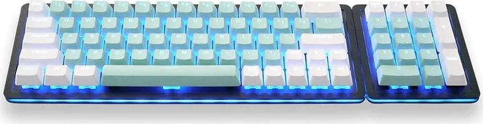 Mountain Mineral Keycap Set, Kunststoff (PBT) Double-Shot, weiß/türkis, 113 Tasten (104+9), ANSI-US