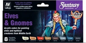 Vallejo Model Color Fantasy Color Series Elves & Gnoms Farbset, 8-tlg.