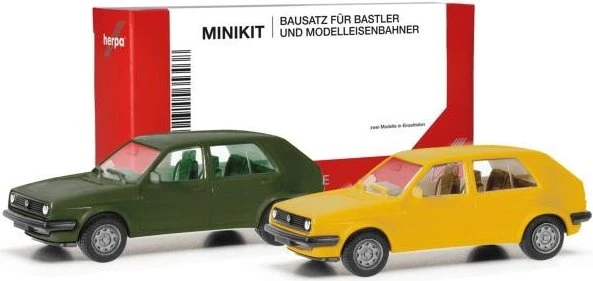 Herpa MiniKit Volkswagen VW Golf II 4-türig olivgrün/ginstergelb