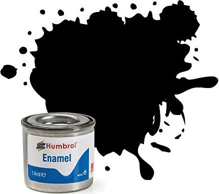 Humbrol Enamel Paint 33 black matt, 14ml