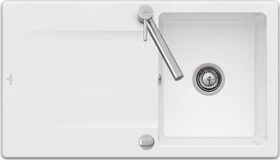 Villeroy & Boch Siluet 50 Einbau Becken reversibel mit Ablauffernbedienung weiß alpin