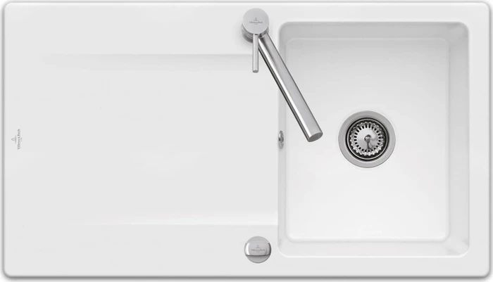 Villeroy & Boch Siluet 50 Einbau Becken reversibel mit Ablauffernbedienung weiß alpin
