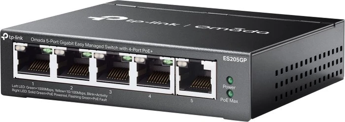TP-Link Omada ES205GP Desktop Gigabit Smart Switch, 5x RJ-45, 65W PoE+