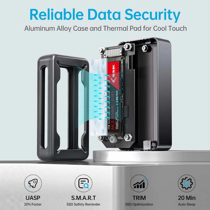 SSK HE-C401 Externes Gehäuse für M.2 NVMe SSD, USB4