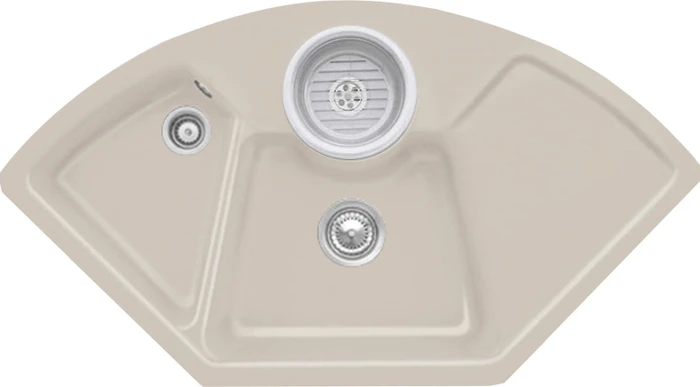 Villeroy & Boch Solo Eck Einbau Becken mittig beige