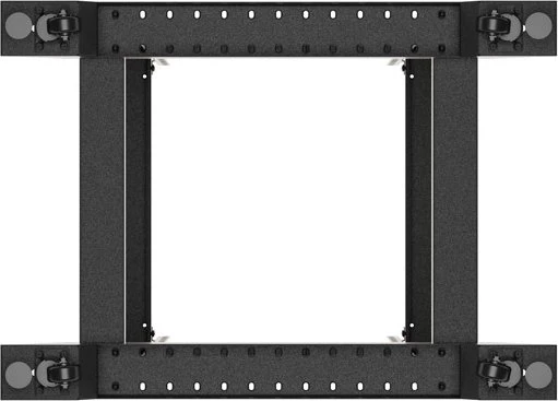 Lanberg Open Rack Series 19" Open Frame Rack 22HE, 4-Pfosten, Flat Pack, tiefenverstellbar, 430-590mm, V2, RAL 9004, 800mm tief