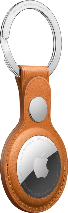 Apple AirTag Schlüsselanhänger aus Leder goldbraun