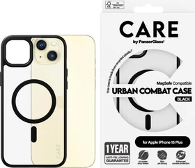 PanzerGlass Care Flagship Case Urban Combat Black Frame MagSafe für Apple iPhone 15 Plus schwarz