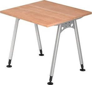Hammerbacher Ergonomic Plus A-Serie AS08/N Schreibtisch 80x80cm Nussbaum/silber