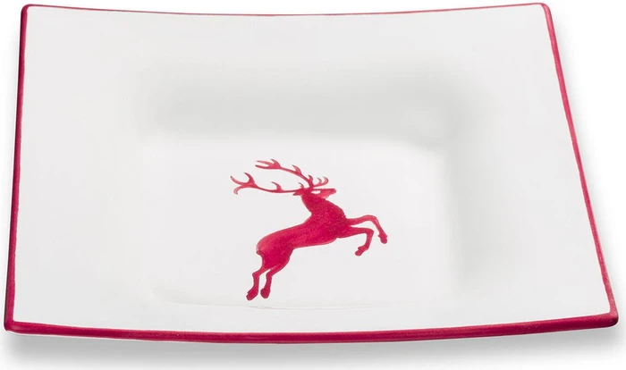 Gmundner Keramik Bordeauxroter Hirsch Suppenschale Trend 20x20cm